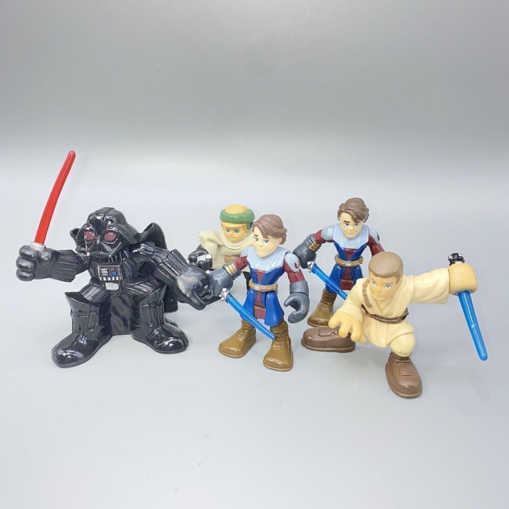 Vintage Star Wars Figurine Superior set Of 5 Poncho Anakin Dark Vader Luke 2”T